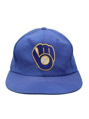 Milwaukee Brewers SPC MLB Vintage Snapback Baseball Mesh Trucker Hat Cap